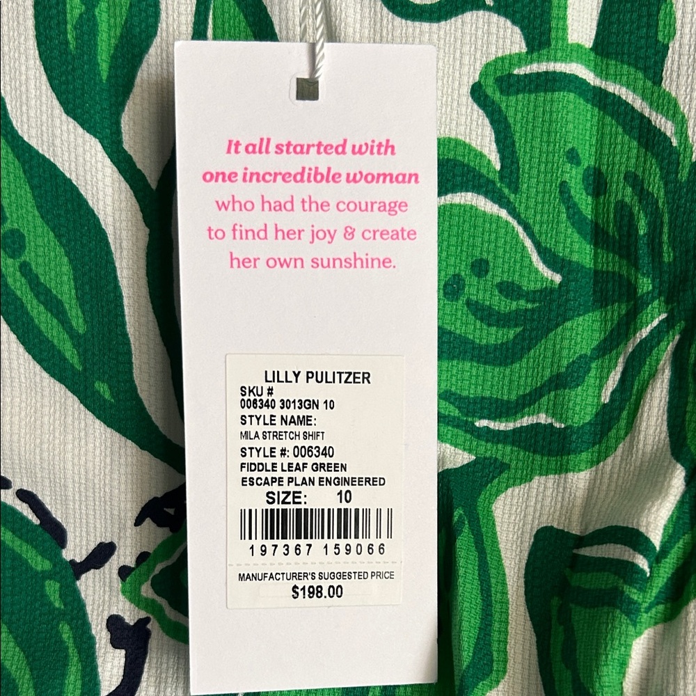 Lilly Pulitzer Green Botanical Print Dress - Incredible Detail! - Picture 3 of 9